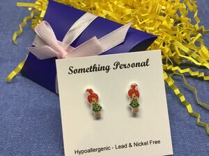 Pebbles - Flintstones Cartoon Inspired Stud Earrings - Chibi Cute